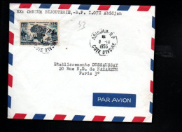 A O F SEUL SUR  LETTRE DE ABIDJAN POUR LA FRANCE 1955 - Lettres & Documents