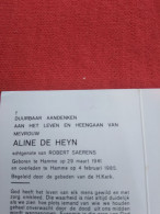 Doodsprentje Aline De Heyn / Hamme 29/3/1941 - 4/2/1985 ( Robert Saerens ) - Godsdienst & Esoterisme