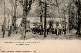 Schönebeck (o-3300) Schützenhaus Gasthaus Buschhaus 1905 I-II (Eckstauchung) - Sonstige & Ohne Zuordnung