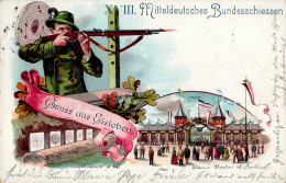 Eisleben (o-4250) XVIII. Mitteldeutsches Bundesschießen 1899 Schießstand I-II - Altri & Non Classificati