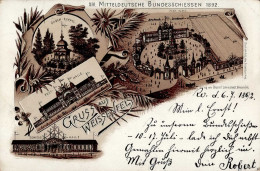 Weißenfels (o-4850) XIV. Mitteldeutsches Bundesschiessen Juli 1892 Vorläufer II (Stauchung- Ecken Abgestoßen) - Sonstige & Ohne Zuordnung