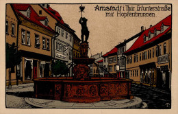 Arnstadt (o-5210) Künstlersteindruck Erfurterstrasse Zigarrenhandlung Signiert I - Other & Unclassified