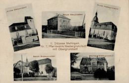 Obergrunstedt (o-5301) Kirche Schule Pfarrhaus II (Druck Etwas Schief) - Altri & Non Classificati