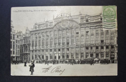 België - Belgique - CPA    Bruxelles - Maison Des Corporations - Used Card Bruxelles Depart Vers Paris 1909 - Expositions Universelles