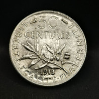 50 CENTIMES SEMEUSE ARGENT 1913 FRANCE / SILVER (Réf. 24425) - 50 Centimes