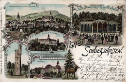Sondershausen (o-5400) Schloss Sondershausen 1899 II (kleine Stauchung, Klebereste RS) - Otros & Sin Clasificación