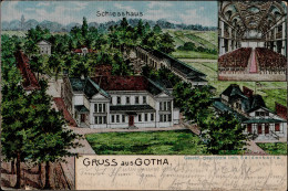 Gotha (o-5800) Imitierte Seidenkarte Schützenhaus 1901 II (Stauchungen) - Other & Unclassified