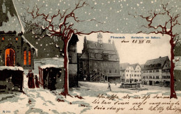 Pößneck (o-6840) Winter-Karte Rathaus 1903 II (Stauchung) - Autres & Non Classés