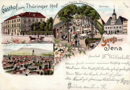 Jena (o-6900) Gasthaus Zum Thüringer Hof Rathaus 1897 I-II (fleckig) - Jena