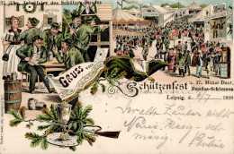 Leipzig (o-7000) Schützenfest Und 17. Mitteldeutsches Bundesschießen 1898 II (kleine Stauchung) - Leipzig