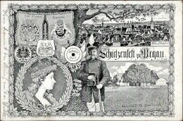Pegau (o-7220) Schützenfest 1908 I-II (Randmangel) - Otros & Sin Clasificación