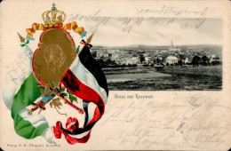 Roßwein (o-7304) König Albert Von Sachsen Prägedruck 1903 I-II (fleckig) - Sonstige & Ohne Zuordnung