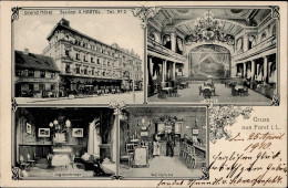 Forst (o-7570) Grand Hotel A. Härtel Jagdzimmer Weinstube Saal 1910 I-II (Ranstauchung, Fleckig) - Altri & Non Classificati