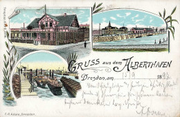 Dresden (o-8000) Alberthafen 1897 I-II (Stauchung) - Altri & Non Classificati