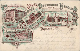 Dresden (o-8000) Hotel Und Gasthaus Deutscher Herold Kunst-Akademie 1900 I-II (Marke Entfernt) - Andere & Zonder Classificatie
