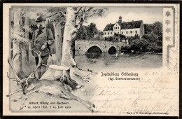 Grillenburg (o-8211) Albert König Von Sachsen 23. April 1828 - 19. Juni 1902 Jagdschloss Kgl. Oberforstmeisterei I-II - Other & Unclassified