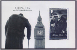 Sir Winston Churchill, Literature, Great Mason, Freemason, Freemasonry Nobel Prize, High Value Gibraltar MS MNH - Freemasonry
