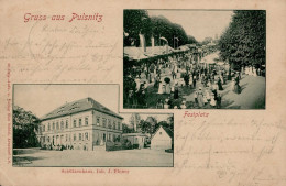 Pulsnitz (o-8514) Schützenhaus Schützenfest Bahnpost Dresden Kametz Zug 886 1902 II (Stauchung, Ecken Abgestoßen) - Sonstige & Ohne Zuordnung