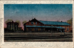 Herrnhut (o-8709) Bahnhof Lunakarte Nr 15615 I-II (fleckig) - Autres & Non Classés