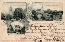 Obercunnersdorf (o-8701) Kirche Friedenseiche Schule 1903 I-II (Marke Entfernt, Fleckig) - Autres & Non Classés
