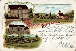 Ruppersdorf (o-8701) Löwen Drogerie Emil Häntsch Schule Turnhalle Kirche Haltestelle Viadukt 1906 I-II - Other & Unclassified