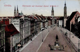 Görlitz (o-8900) Obermarkt Central Hotel Straßenbahn Gelaufen 1916 I-II - Sonstige & Ohne Zuordnung