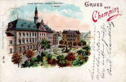 Chemnitz (o-9000) Becker-Denkmal, Farblithographie, Gelaufen 1900 I-II - Other & Unclassified