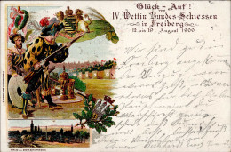 Freiberg In Sachsen (o-9200) IV. Wettin Bundesschießen  12. Bis 19. August 1900 Sonderstempel I- - Other & Unclassified