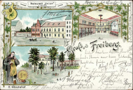 Freiberg In Sachsen (o-9200) Gasthaus Union Inh. Hempel 1898 I-II - Other & Unclassified