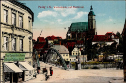 Penig (o-9294) Muldenbrücke Und Stadtkirche 1928 I-II - Autres & Non Classés