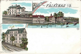 Falkenau (o-9384) I-II (fleckig, Abdruck Fotoecken) - Sonstige & Ohne Zuordnung