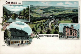 Oberpfannenstiel (o-9402) Gasthaus Lauckner Postamt Eisenbahn II (Stauchung) Chemin De Fer - Other & Unclassified