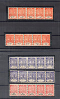 !!! FISCAUX, ANCIENS COMBATTANTS 1934, ENSEMBLE DE BANDES COMPLETES TYPE FAISCEAU DE DAUSSY NEUVES */**. RARISSIME - Stamps