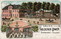 Burkersdorf (o-9512) Gasthaus Goldener Löwe 1914 I-II (kl. Stauchung) - Other & Unclassified