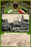 Meerane (o-9612) Präge-Karte Bismarck-Denkmal 1902 II- (Reißnagelloch) - Autres & Non Classés