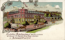 Schöneck (o-9655) Besuch Des König Von Sachsen Im Hotel Schützenhaus Am 8. Juli 1903 I - Sonstige & Ohne Zuordnung