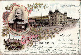 Plauen (o-9900) König Albert Von Sachsen Schloss 1897 I-II (fleckig, Ecken Abgestossen) - Autres & Non Classés
