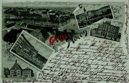 Plauen (o-9900) Mondschein-Karte Schützenhaus Postamt Rathaus 1898 I-II - Sonstige & Ohne Zuordnung