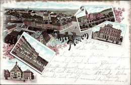 Plauen (o-9900) Vorläufe 1896 Schützenhaus Postamt Rathaus I- - Altri & Non Classificati