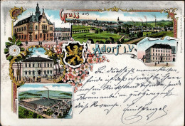 Adorf (o-9930) Schützenhaus Amtsgericht Rathaus 1897 II (kleine Stauchung) - Other & Unclassified