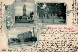 Bärwalde Kriegerdenkmal Obermühle Schützenhaus 1900 I-II (Eckstauchung) - Polonia