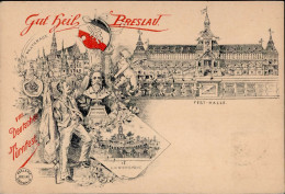 Breslau Deutsches Turnfest Turnvaterjahn Festhalle Rathaus Liebichhöhe Vorläufer 1894 I-II - Pologne