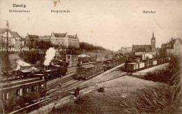 Danzig Schützenhaus Kriegsschule Bahnhof Eisenbahn 1916 I- Chemin De Fer - Poland