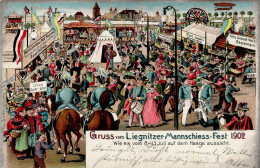 Delcampe - Liegnitz Liegnitzer Mannschieß-Fest 8. Und 13. Juli 1902 Schützenfest II (Stauchung) - Pologne