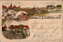 Trebnitz (Polen) Klosterplatz Rathaus Kurhaus Hedwigsbad Gasthaus Zum Kronprinzen 1899 I-II (fleckig) - Poland