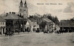 Wilkowisko Polen Kaiser Wilhelmstrasse Marktplatz Kirche 1915 I-II (Eckstauchung, Fleckig) - Poland