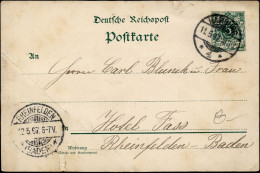 POSTKARTE 1897 "Timbre 5 Pfenning Deutches Reich" - Tarjetas
