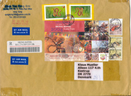 Hong Kong Registered Cover Sent Air Mail To Denmark 31-3-2008 Topic Stamps Big Size Cover - Covers & Documents