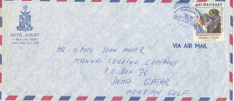 Panama Air Mail Cover Sent To Qatar 30-4-1976 Single Franked - Panamá