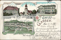 Gassen Maschinenbau Fabrik Rathaus Eisenbahn Bahnhof 1898 II (Stauchung) Chemin De Fer - Pologne